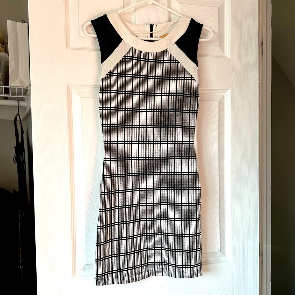 Striped Black & White Form Fitting Dress
